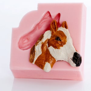 Horse Mold, Silicone Mold use to make horse embellishment out of polymer clay, epoxy resin, pmc, hot glue, wax, soap, plaster and more (913)