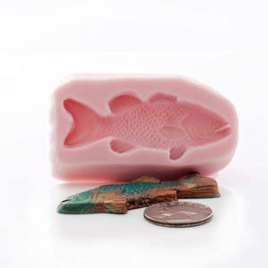 Silicone Fish Mold Food Safe Fondant Chocolate Candy Gum Paste Mold Jewelry Resin Metal Clay Fimo Mod Podge Melt Sculpey Mold 899 image 3