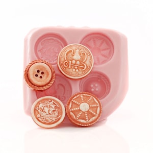 Silicone Button mold - Food Safe, Fondant, Cream Cheese Mints, Chocolate - Craft Resin, Clay, Jewelry, Polymer Clay Mold (772)