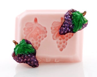 Grape Cluster Silicone Mold  Perfect Size for Earrings, Charms, Use with Metal or Polymer Clay, Resin Epoxy or Candy, Fondant and more.(763)