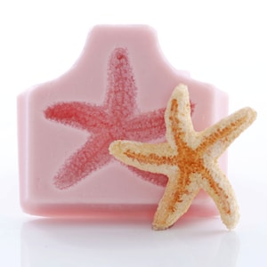 Silicone Starfish Mold - Craft Jewelry Resin Polymer Clay Metal Clay Epoxy Mold - Food Safe Fondant Chocolate Cup Cake Topper Mold  (886)