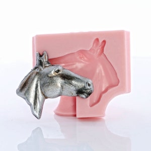 Silicone Horse Mold - Cabochon Mold - Resin Mold - Push Mold - Polymer Clay Mold - Chocolate Mold - Gum Paste Mold - Cream Cheese Mint (956)