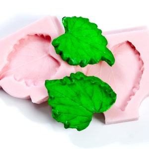 Grape Leaf Mold Set - Two leaf silicone molds - flexible molds - fondant molds - chocolate molds - candy molds - sugar molds   (229)