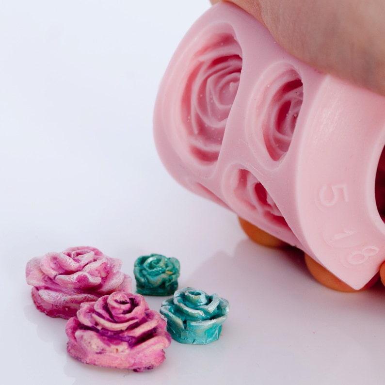 Rose Flexible Silicone Mold Create Four Roses Using Fondant Etsy
