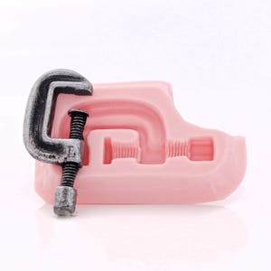 C Clamp Tool Silicone Mold - Food Safe Fondant, Chocolate Candy, Gum Paste Mold - Craft Soap, Resin, Polymer Clay, Metal Clay Mold (566)