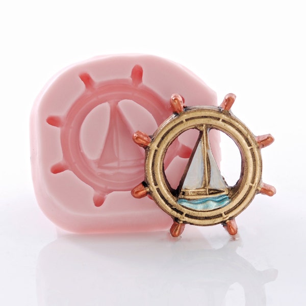 Captains Wheel Silicone Mold  - Nautical Anchor Food Safe Fondant Mold - Sail Boat Craft Jewelry Resin Polymer Clay Silicone Mould (879)