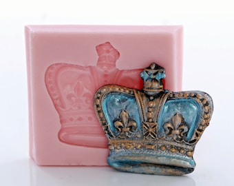 Royal Crown Silicone Mold - Bijoux Moule Résine Polymère Argile - Craft Mold Soap Embeds Wax Melts - Food Safe Fondant Menthes Chocolat (849)