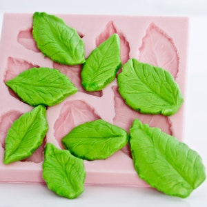 paper flexible silicone mold is easy to use. metal clays 712 Leaf mold for resin jewely polymer clays glass