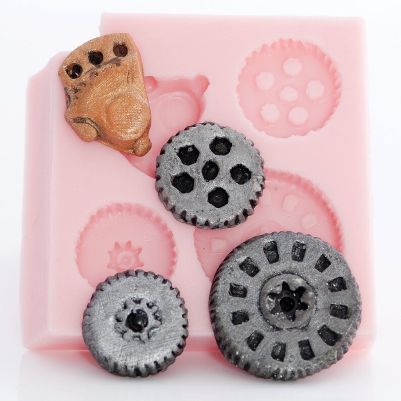 Gears Steampunk Food Safe Mold Fondant gear mold candy steampunk mold gears chocolate mold steampunk silicone mould 803 image 5