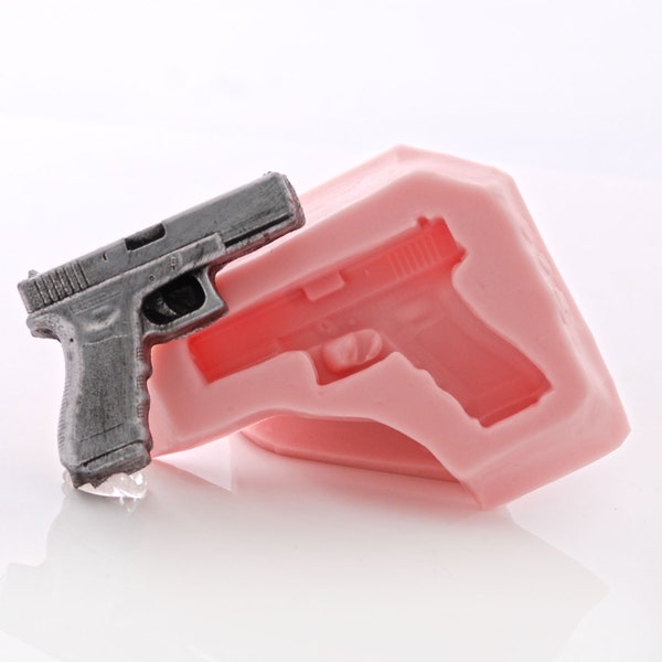 Small Pistol Silicone Mold Food Safe Fondant Chocolate Candy - Craft Jewelry Resin Polymer Clay Metal Clay Flexible Silicone Mould (972)