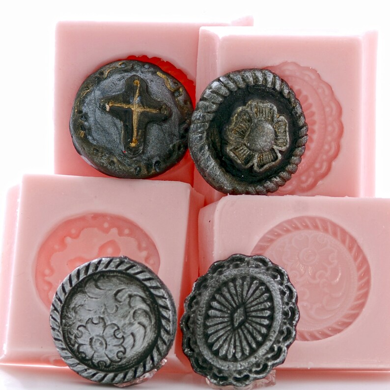 256 Western Concho Silicone Mold Mould Set 4 flexible easy to use molds