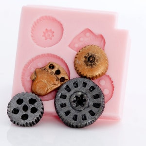 Gears Steampunk Food Safe Mold Fondant gear mold candy steampunk mold gears chocolate mold steampunk silicone mould 803 image 1