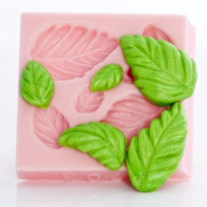 Cute Rose Leaf Mold make your own cabochons, cupcake toppers, cake decorations using this flexible mold 703 image 3