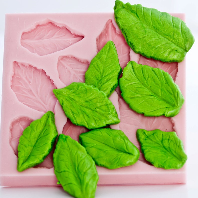 Silicone Leaf Mold Rose Flower Leaf Mold Create 8 Leaves Etsy