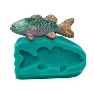 Silicone Fish Mold - Food Safe Fondant Chocolate Candy Gum Paste Mold - Jewelry Resin Metal Clay Fimo Mod Podge Melt Sculpey Mold  (899)