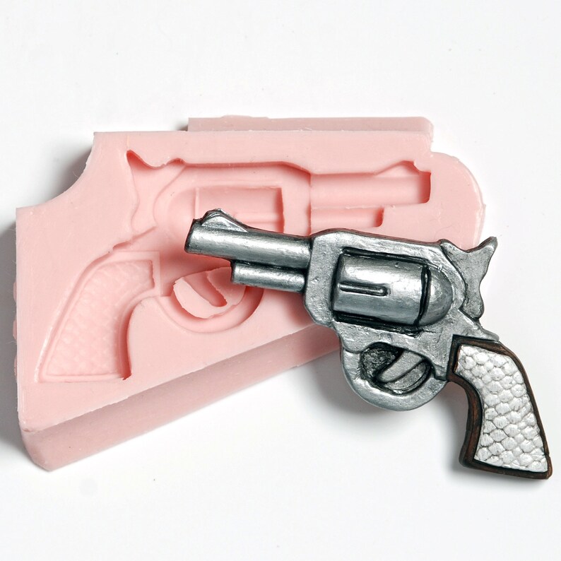 Silicone Mold Pistol Mold Six Shooter Mold Fondant Mold Etsy
