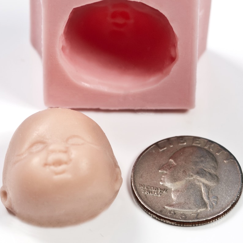 Baby face silicone mold sculpy face mold polymer clays la doll clay mold cold porcelain clay baby mold soap baby mold 527 image 4