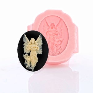 Angel Cameo Silicone Mold - Argile polymère - Argile métallique - Argile époxy - Intégration de savon - Fonte de cire - Résine - Bonbons au chocolat sans danger pour les aliments (543