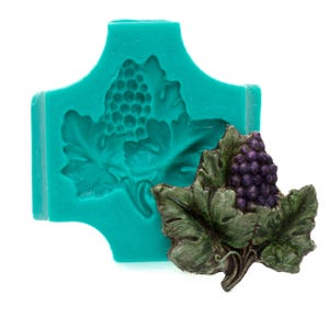 Grape Cluster Leaf Silicone Mold Food Safe Mold Fondant Chocolate Candy Craft Jewelry Mold Resin Polymer Clay Metal Clay Wax  (718)
