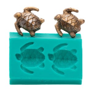 Turtle Silicone Mold - Sea Turtle Silicone Mold - Food Safe Fondant Chocolate Mint - Jewelry Resin Polymer Clay Soap Embed Metal Clay (873)
