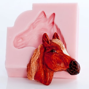Horse Food Safe Silcione Mold for use with fondant, gum paste, candy melt, chocolate, hard candy and more - flexible silicon mould (913)