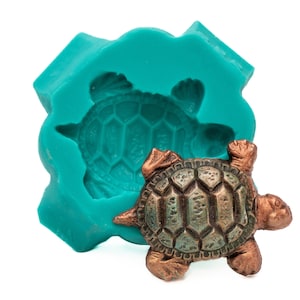 Sea Turtle Silicone Mold - Flexible Food Safe Fondant Chocolate Mint - Jewelry Resin Polymer Clay Soap Embed Metal Clay (892)
