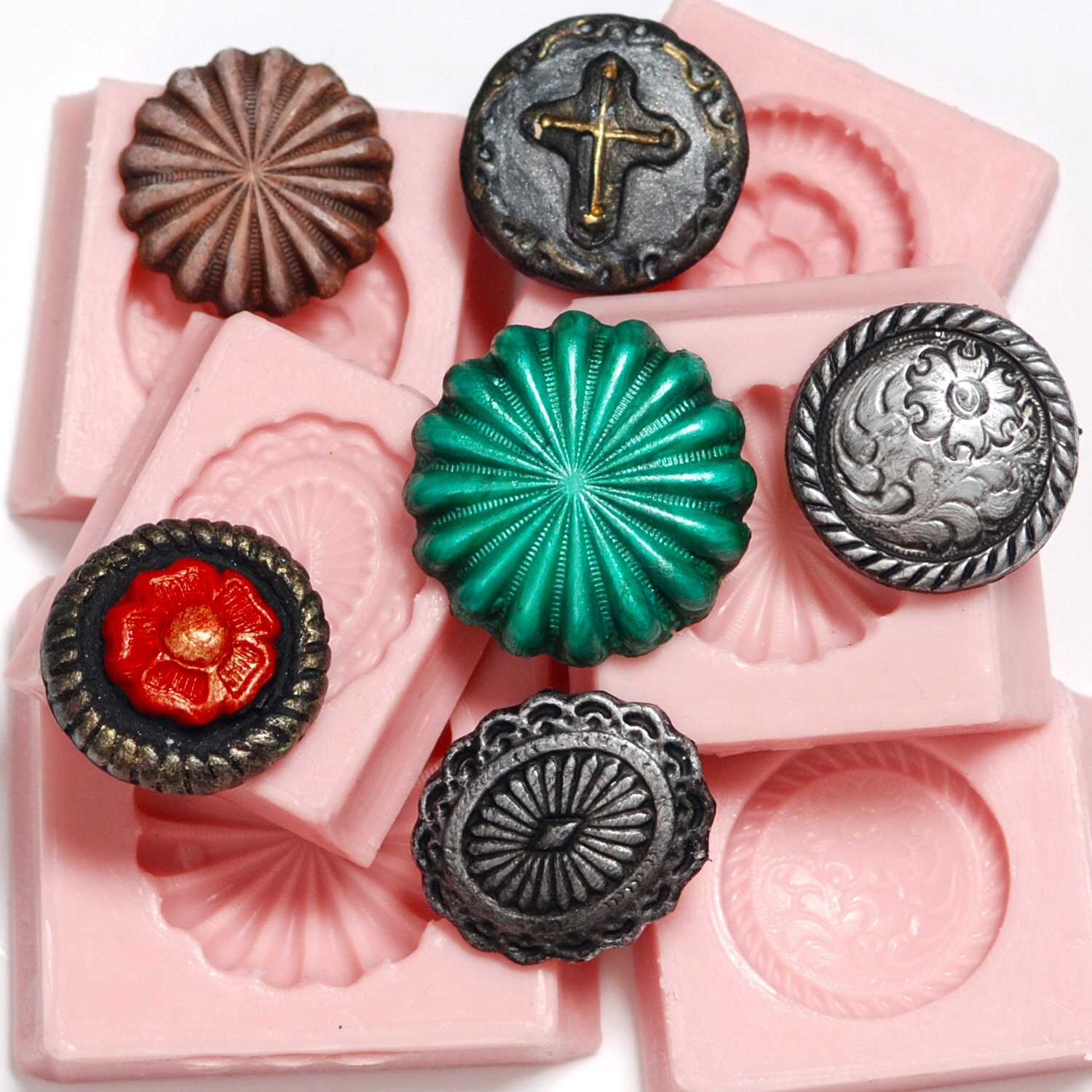 Western Button Silicone Molds Mould Set 6 Flexible Easy Use Molds for ...