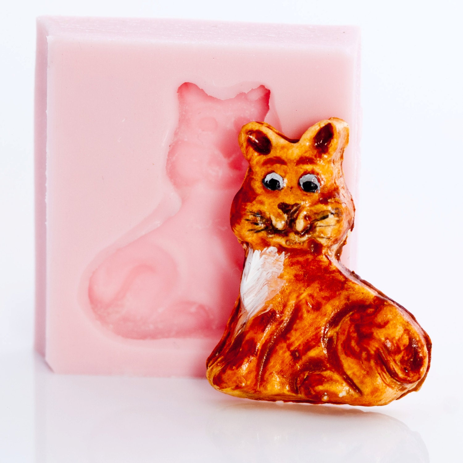 Kitten Fondant Mold Cat Flexible Silicone Mold Chocolate Etsy
