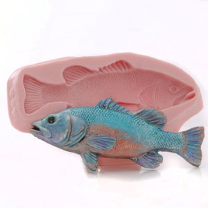 Silicone Fish Mold Food Safe Chocolate Candy Fondant Ice Mold Flexible Soap Candle Wax Resin Polymer Clay Mold 5 & 3/8th inches long 408 image 10