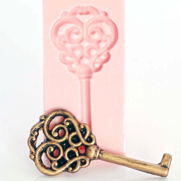 Skeleton Key Mold - Mould - Create Victorian decorative keys from clay - resin - pmc - sculpy -metal clays with ease  (001)