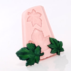 Maple Leaf Silicone Mold- Flexible easy to use with Polymer Clay - PMC - Metal Clays - Resin - Food Safe Fondant Butter Mint Mould  (766)