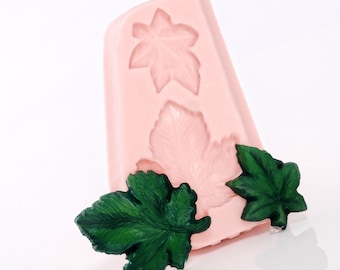 Maple Leaf Silicone Mold- Flexible easy to use with Polymer Clay - PMC - Metal Clays - Resin - Food Safe Fondant Butter Mint Mould  (766)