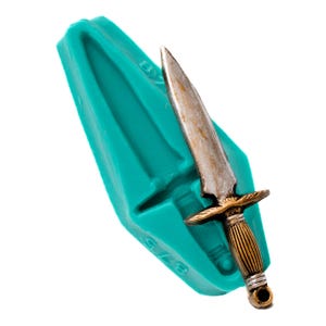 Kleine Piraten Schwert Silikonform - Dolch - Lebensmittelecht flexible Silikon Verwendung mit Fondant, Schokolade, Basteln, Harz, Polymer Clay, Utee (875)