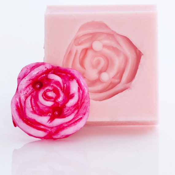 Rose Silicone Two Hole Button Mold for Casting Resin, PMC, Polymer 