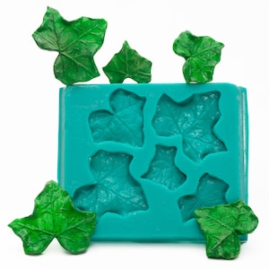 Ivy Leaf Silicone Mold - Fondant, Chocolate, Candy, Resin Casting, Polymer Clay, Epoxy, Flexible Five Cavity Mould  (707)