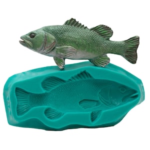 Silicone Fish Mold - Food Safe Chocolate Candy Fondant Ice Mold Flexible Soap Candle Wax Resin Polymer Clay Mold 5 & 3/8th inches long (408)
