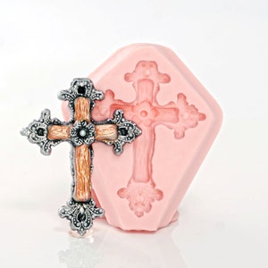 Silicone Rustic Cross Mold Mould for Fondant - Gum Paste - Chocolate - Candy - Clay - Resin - Utee Crafts, Jewelry or Food Mold (758) image 5
