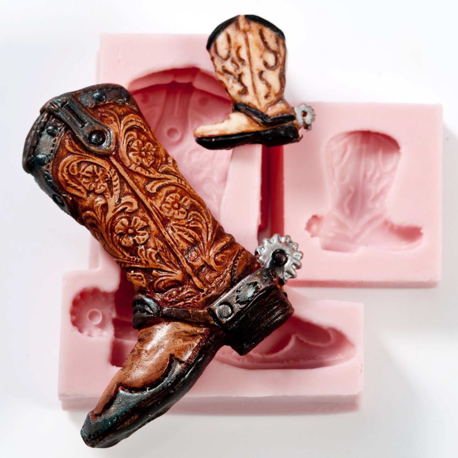 Cowboy Boot Silicone Mold Set Food Safe Mold for Fondant Etsy