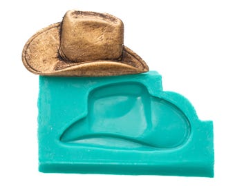 Silicone cowboy hat mold - jewelry mold, fimo mold, polymer clay mold, resin mold, cabochon mold, flexible easy to use  (925)
