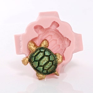 Sea Turtle Silicone Mold - Flexible Food Safe Fondant Chocolate Mint - Jewelry Resin Polymer Clay Soap Embed Metal Clay (892)