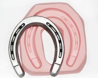 Large Horse Shoe (IMPERFECT/SLIGHT DEFECT) Silicone Mold - Fondant, Chocolate, Resin, Clay, Soap, Wax- Flexible, Food Safe Mold (S966)
