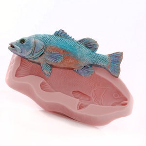 Silicone Fish Mold Food Safe Chocolate Candy Fondant Ice Mold Flexible Soap Candle Wax Resin Polymer Clay Mold 5 & 3/8th inches long 408 image 8