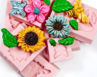 Ezydka Mini siliconen vorm 3D bloemen fondant taartvorm met 11 Ezydka Mini siliconen vorm 3D bloemen fondant taartvorm met 11