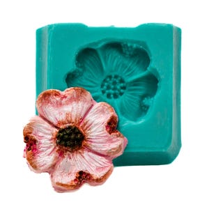 Dogwood Blossom Silicone Mold make Cabochons for Jewelry, Crafts, Scrapbooking use with Polymer Clay, Wax, Soap, Epoxy Resin and More (502)