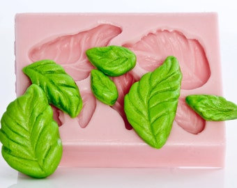 Small rose leaf mold - six leaves in one mold - resin leaf mold - leaf mold set - polymer leaf mold - pmc leaf mould  (706)