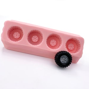 Molde de silicone para rodas de pneu seguro para alimentos, crie decorações para bolos, enfeites para cupcakes, doces, pneus de chocolate (774)