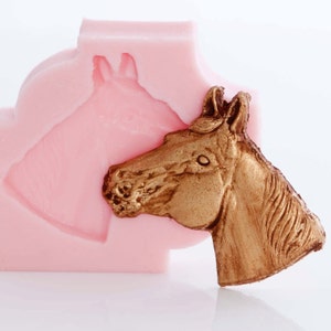 Silicone horse mold - jewelry mold, fimo mold, polymer clay mold, resin mold, cabochon mold, flexible easy to use  (923)