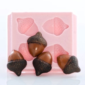 Acorn Silicone Mold Food Safe for Fondant, Chocolate, Candy, Sugar, Craft - Jewelry Acorn Mold for Resin, Polymer Clay, Epoxy   (717)