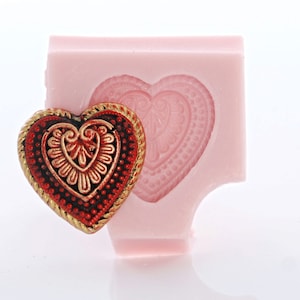 Silicone Heart Mold Flexible easy to use Cabochon Mold Food Safe use with Fondant Chocolate Candy Mints Butter or Craft Mold Resin Clay (843