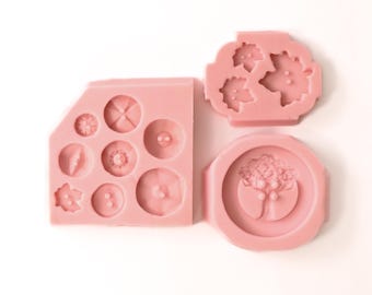 Vintage Button Mold Set (IMPERFECT/SLIGHT DEFECT) Flexible Food Grade Silicone Molds - resin, glass, clay, chocolate, mint, wax mold (S9)